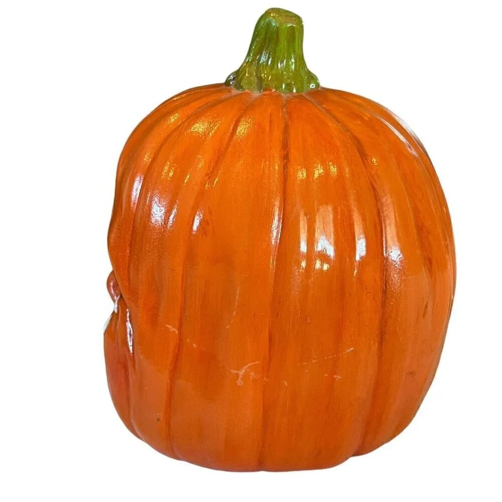 Creepy Anthropomorphic Crying Baby Face Tears Pumpkin Halloween Jack o Lantern